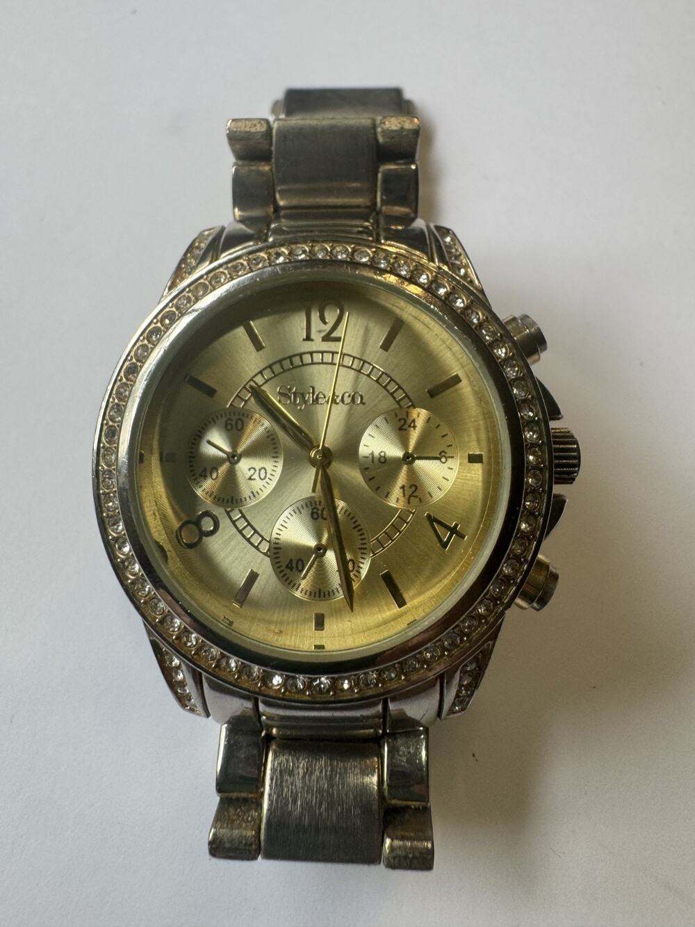 Style & Co. SY065 Gold-Tone Chronograph Watch